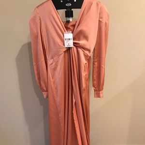 New w/ Tags Gorgeous Peach Maxi Slit Dress, Size S
